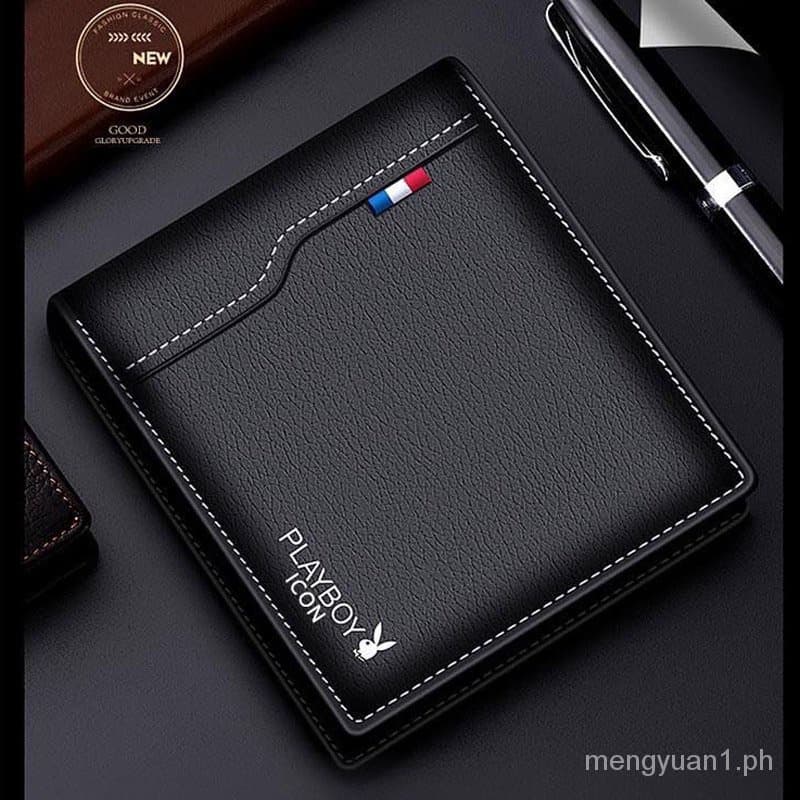 Playboy Men Short Wallets Leather Purse Business Clutch Handbag