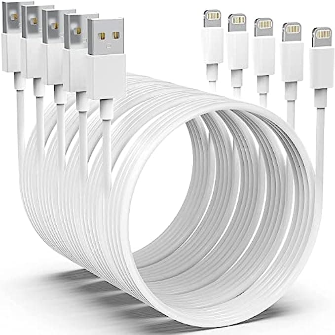 [Apple MFi Certified] 5pack[6/6/6/10/10FT] iPhone Charger Long Lightning Cable Fast Charging High Speed Data Sync USB Cable Compatible iPhone 13/12/11 Pro Max/XS MAX/XR/XS/X/8/7/Plus/6S iPad AirPods