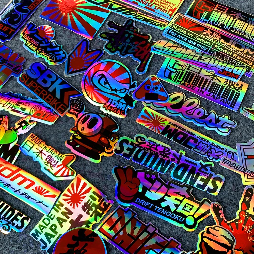 40 Pcs JDM Sticker Japanese Styling Emblems Stickers Motorcycle Car Skateboard Decal For Honda Fit Vezel Civic fd Shuttle Stream Jazz Adv 150 Freed City HRV Odyssey Wave CB400 Forza Jersey Accord Cros