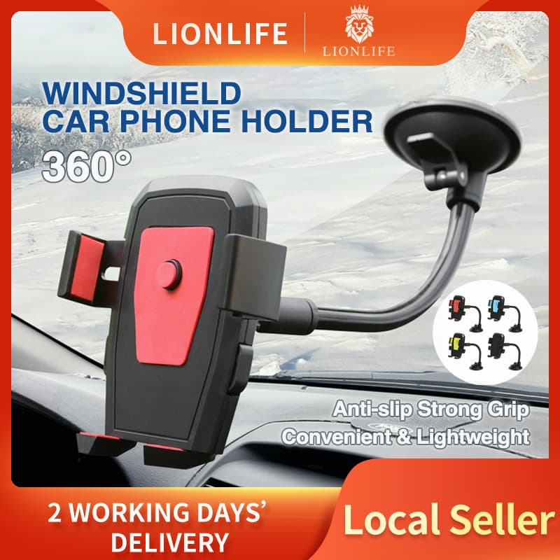 [SG] 360 Degree Car Mount Phone Holder Auto Lock Strong Suction Extendable for GPS Navigation Dashboard Windshield