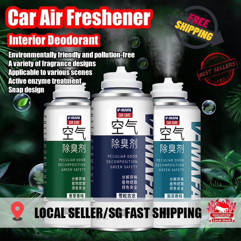SG Stock VMAFA Car Air Freshener Deodorizer & Disinfectant Interior Air Freshener| One-Button Click Self-Spray Remove Odor