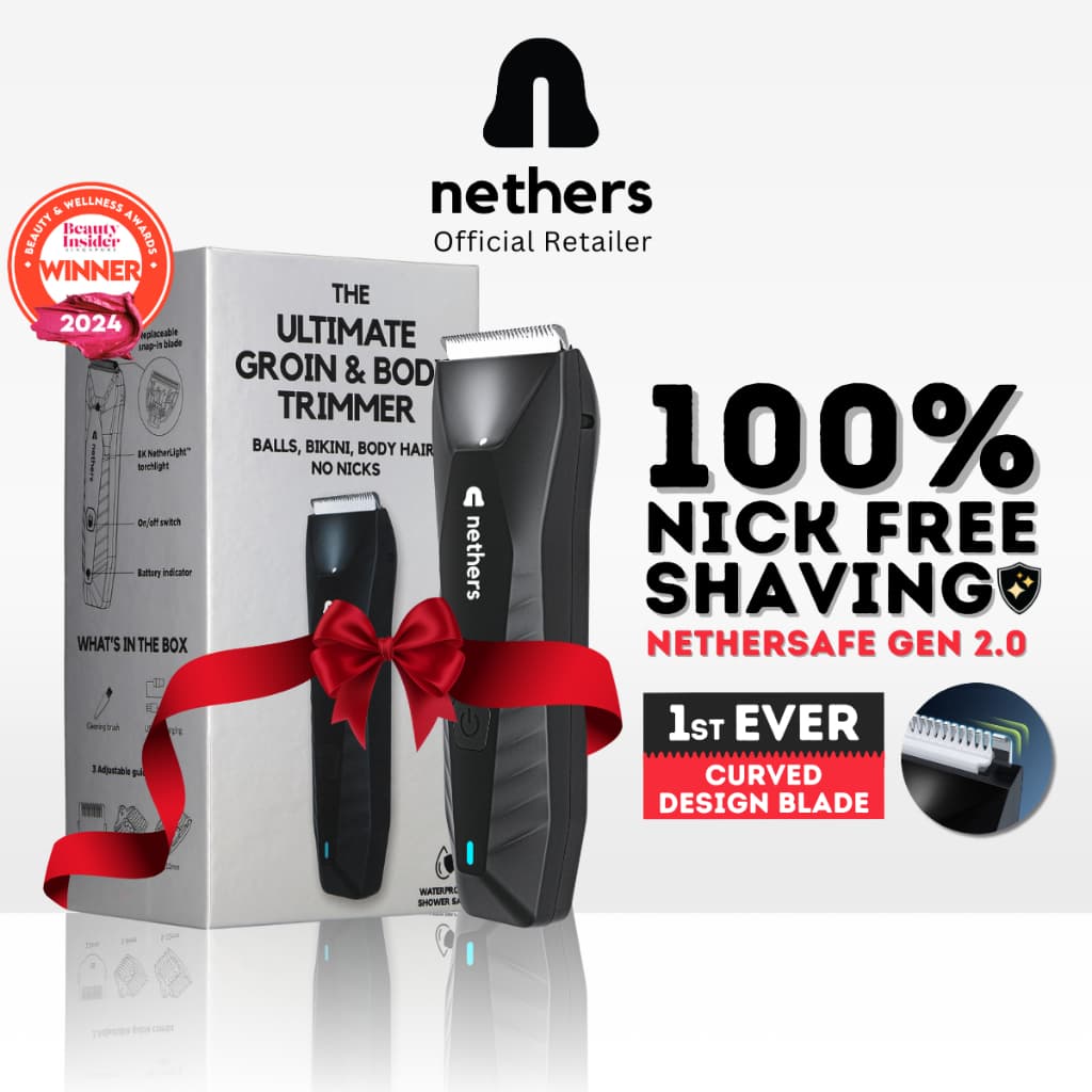 Nethers Undercut Face | Body | Groin Trimmer Shaver For Man  Wet Dry Nick Free Ceramic Blades Manscaping Waterproof